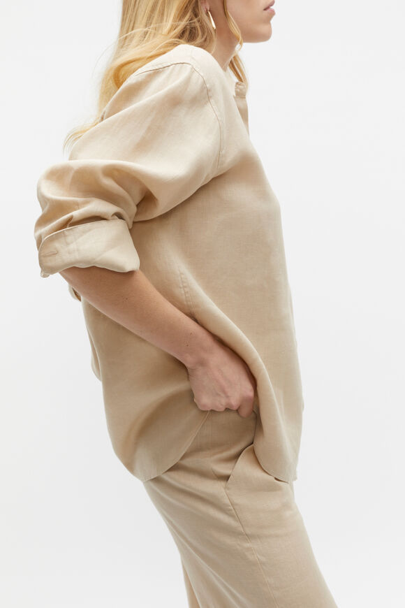 Core Linen Boyfriend Shirt  Sandshell  hi-res