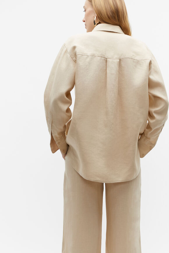 Core Linen Boyfriend Shirt  Sandshell  hi-res