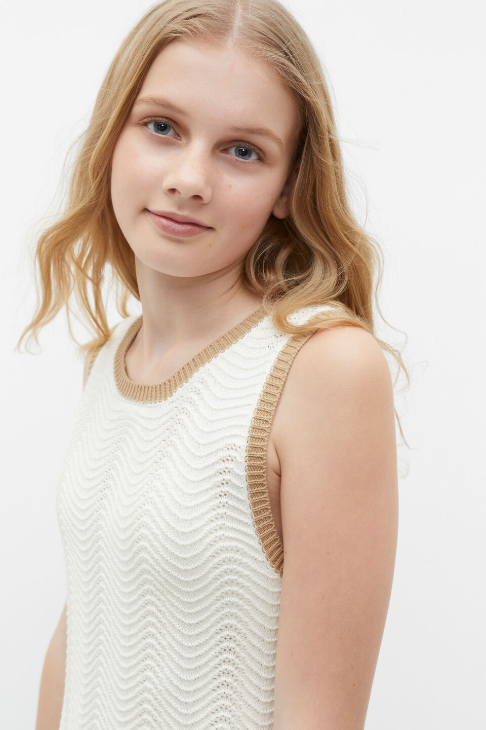Crochet Knit Dress  Marshmallow