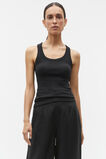 Australian Cotton Rib Tank  Black  hi-res