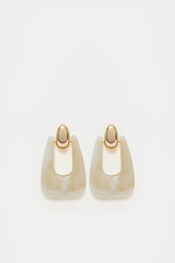 Resin Statement Drop Ear  Cloud Cream  hi-res
