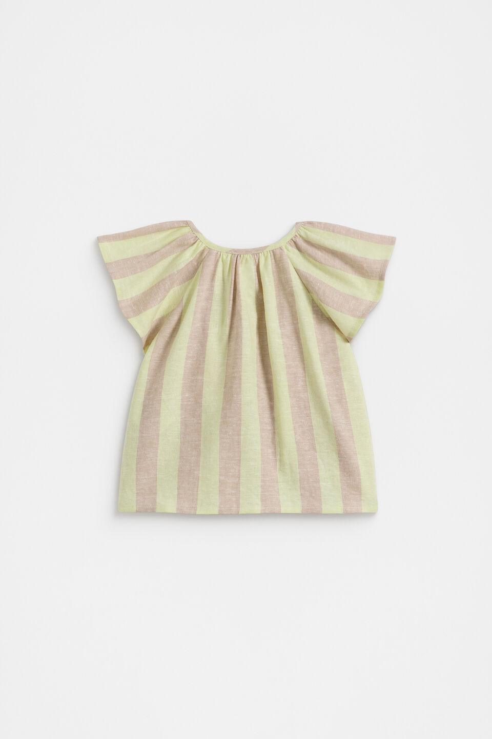 Stripe Button Top  Lemon Sherbet