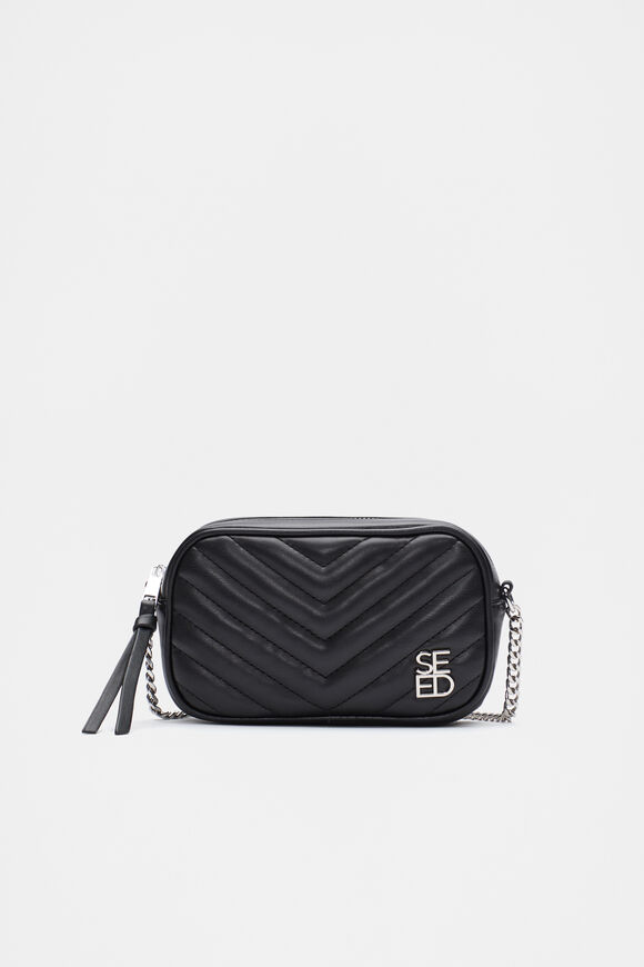 Quilted Logo Camera Bag  Black  hi-res