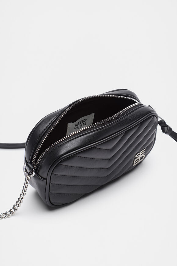 Quilted Logo Camera Bag  Black  hi-res
