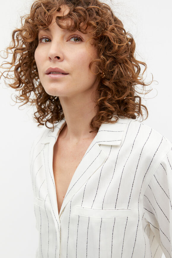 Linear Stripe Shirt  Cloud Cream Stripe  hi-res