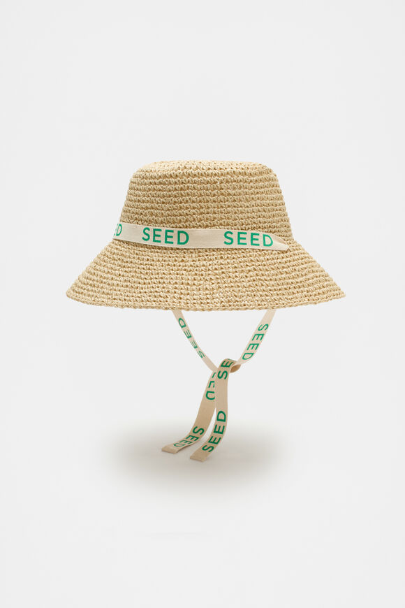Paper Straw Seed Logo Hat  Natural  hi-res
