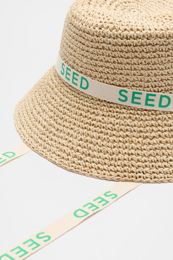 Paper Straw Seed Logo Hat  Natural  hi-res