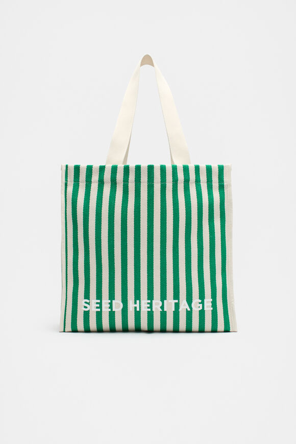 Stripe Tote Bag  Jade Green  hi-res