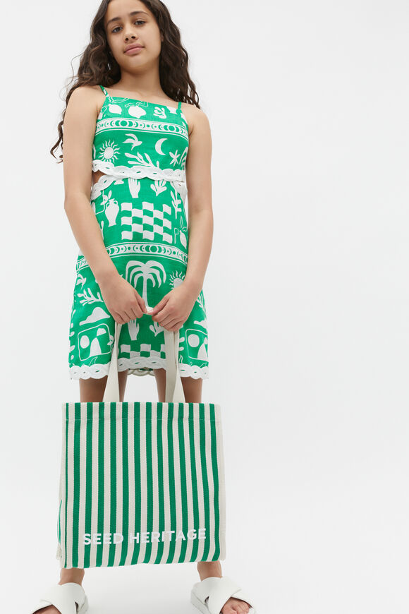 Stripe Tote Bag  Jade Green  hi-res