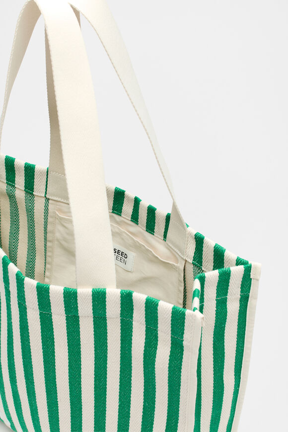 Stripe Tote Bag  Jade Green  hi-res