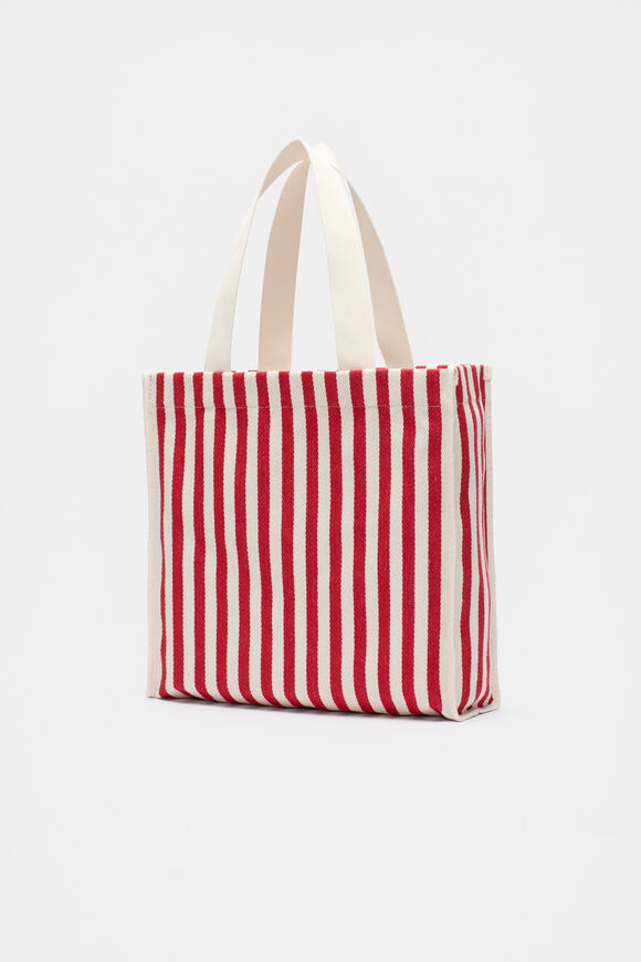 Stripe Tote Bag  Strawberry Red  hi-res