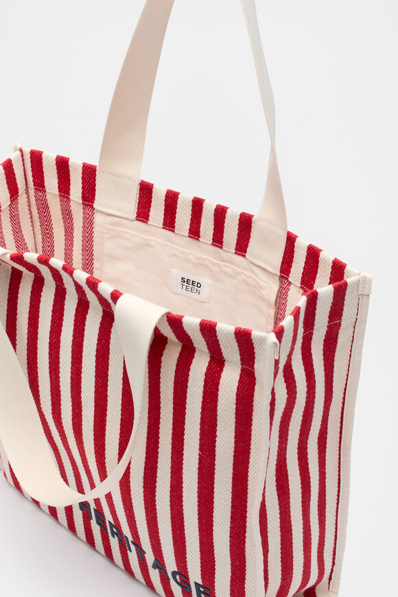 Stripe Tote Bag  Strawberry Red  hi-res