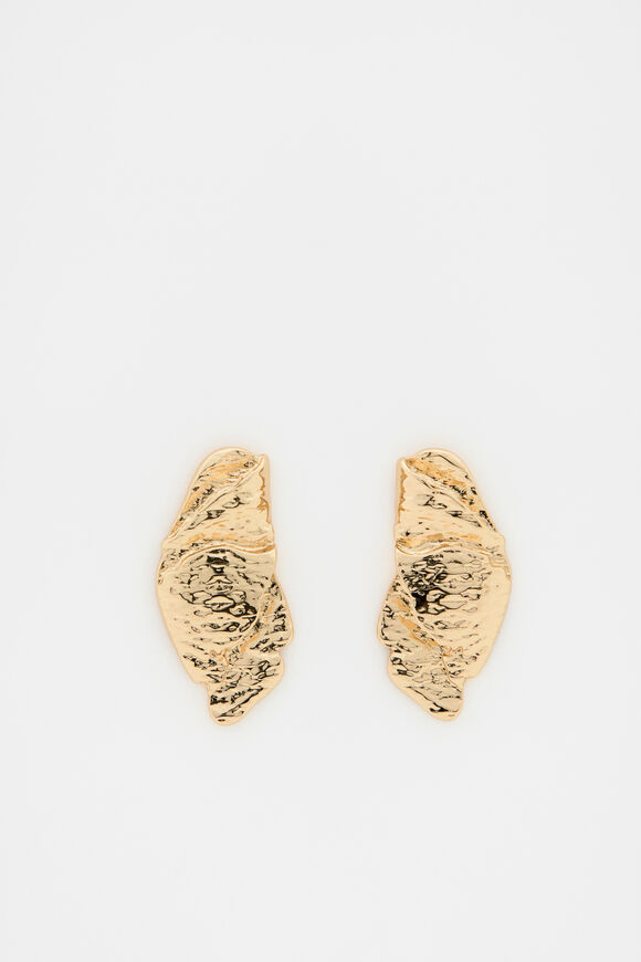 Crumpled Earring  Gold  hi-res