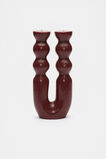 Wavy Pillar Twin Candle  Claret  hi-res