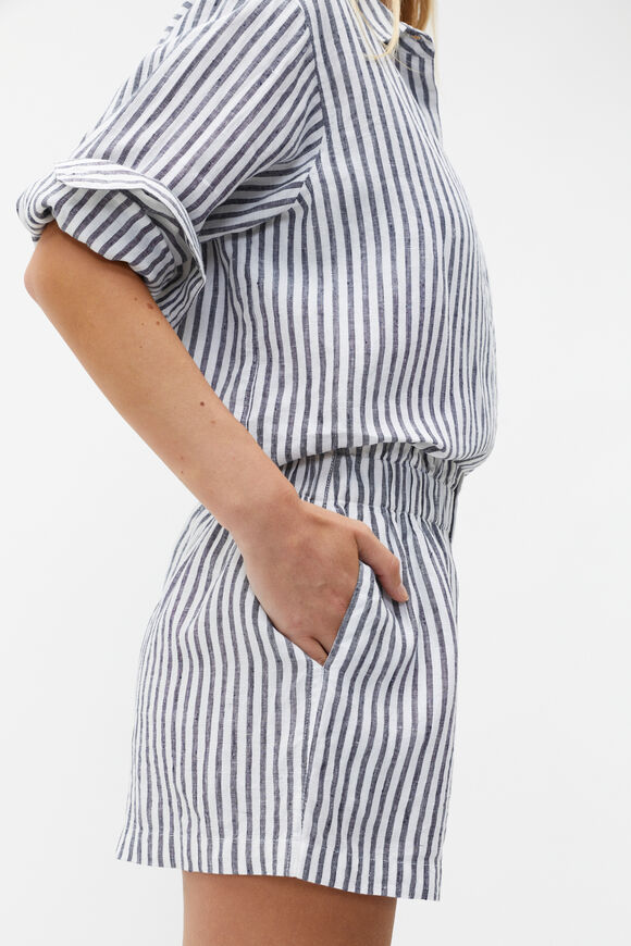 Linen Paperbag Stripe Short  Midnight Sky Stripe  hi-res
