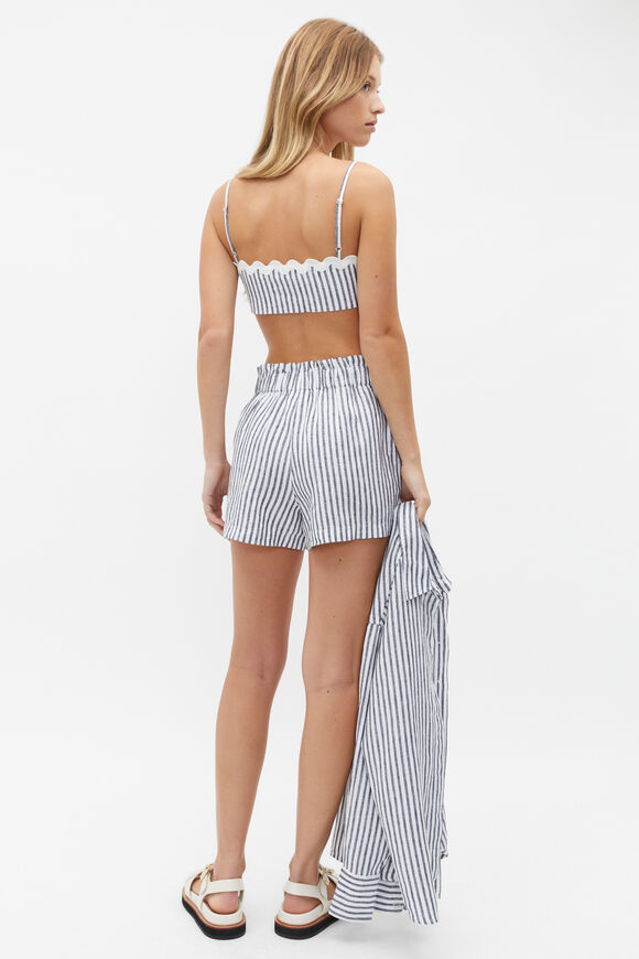 Linen Paperbag Stripe Short  Midnight Sky Stripe  hi-res