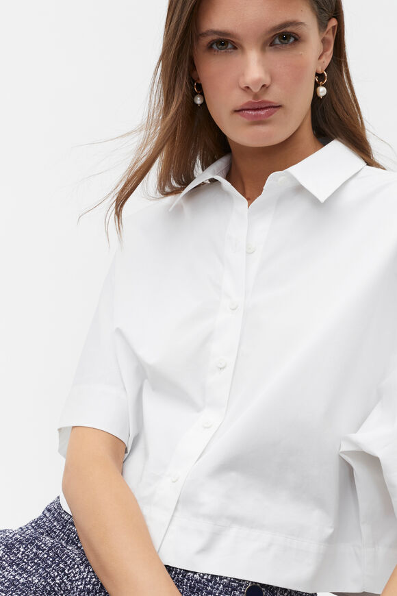 Poplin Crop Shirt  Whisper White  hi-res