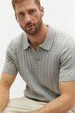 Cable Knit Trophy Polo  Silver Marle  hi-res