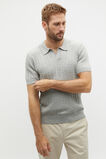 Cable Knit Trophy Polo  Silver Marle  hi-res