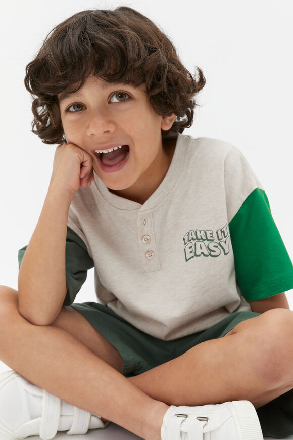Henley Tee  Oat Marle  hi-res