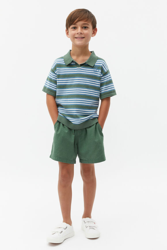 Retro Stripe Polo  Khaki  hi-res