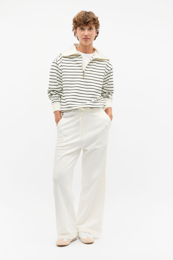 Core Heritage Half Zip Sweat  Cloud Cream Stripe  hi-res