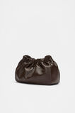 Leather Rouched Clutch  Dark Espresso  hi-res