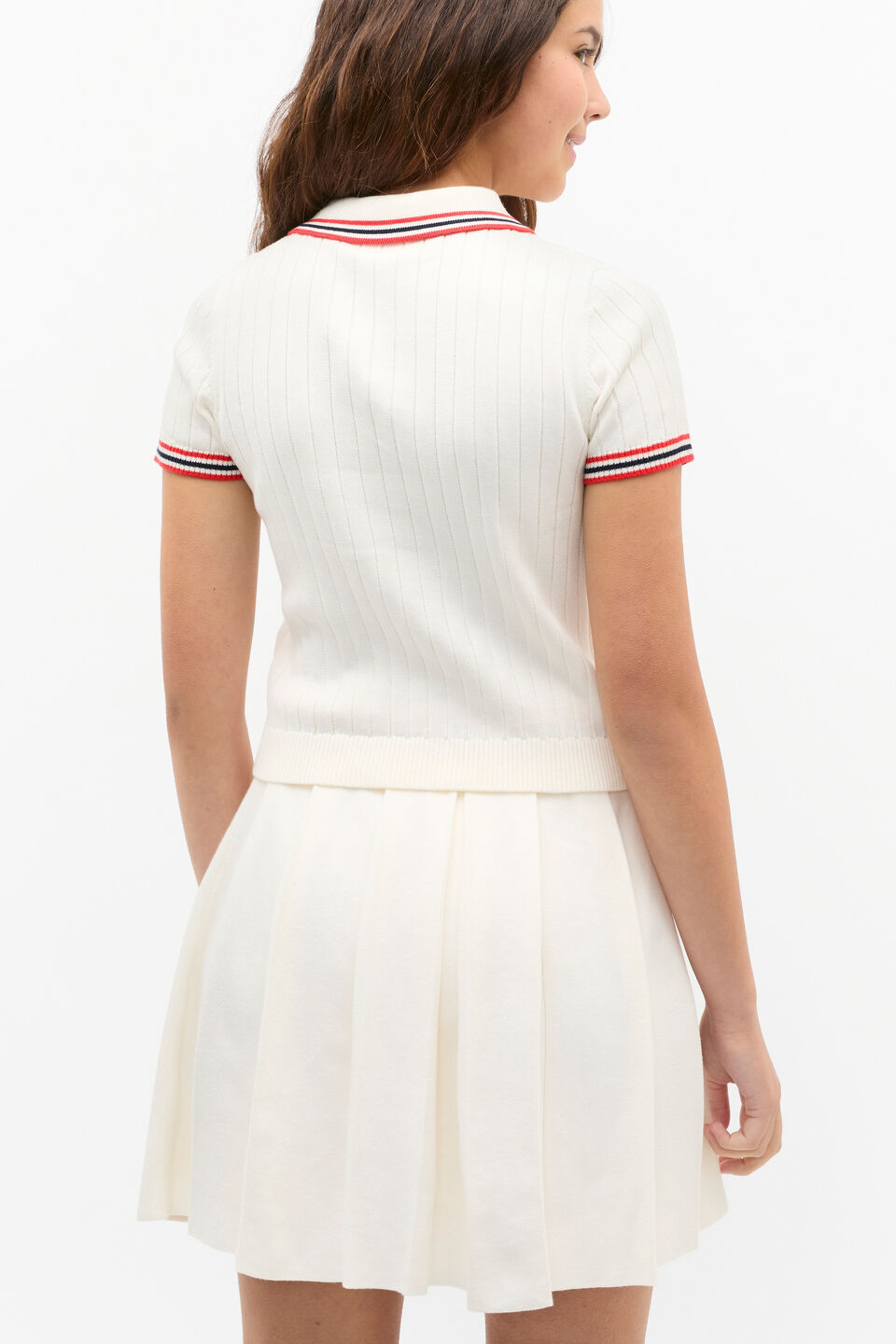 Knit Polo Tee  Light Cream