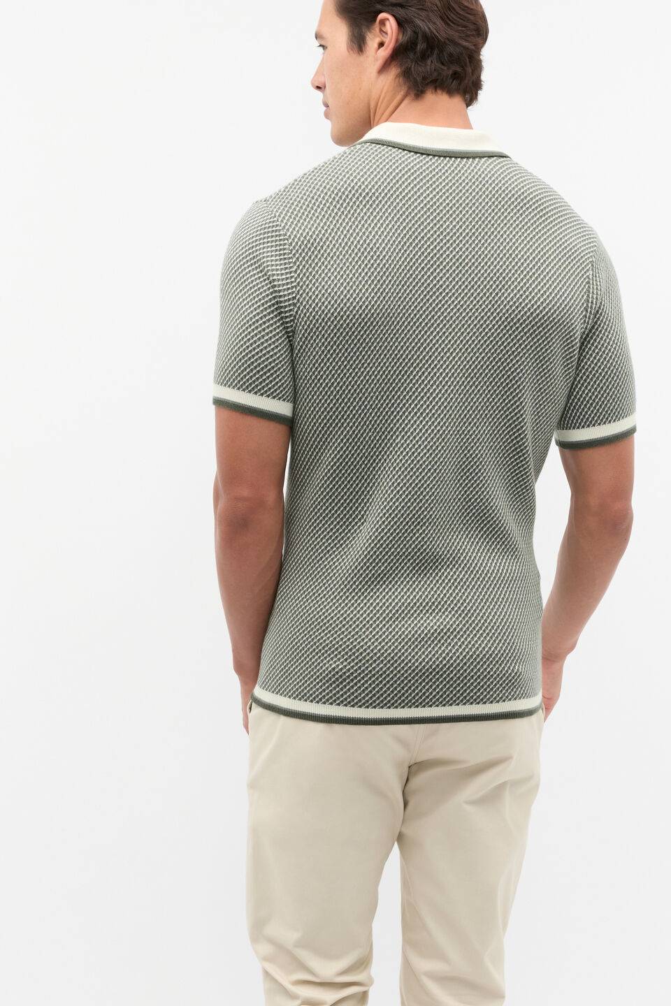 Geo Trophy Polo  Dark Khaki Multi