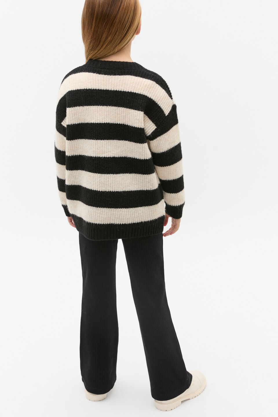 Rib Knit Cardigan  Black