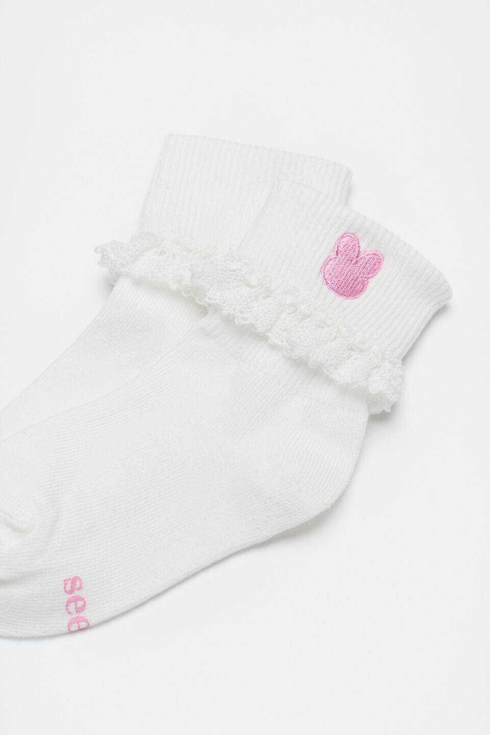 Bunny Frill Sock  Vanilla