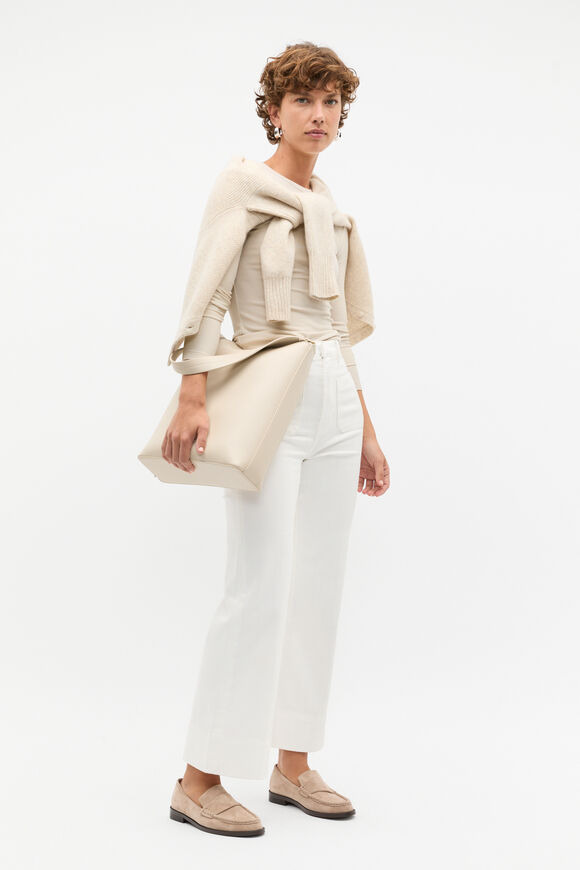 Core Rib Crew Neck Top  Oat  hi-res