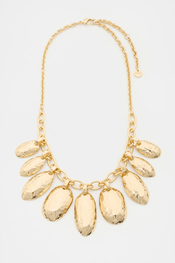 Statement Petal Necklace  Gold  hi-res
