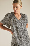 Zebra Shirred Blouse    hi-res