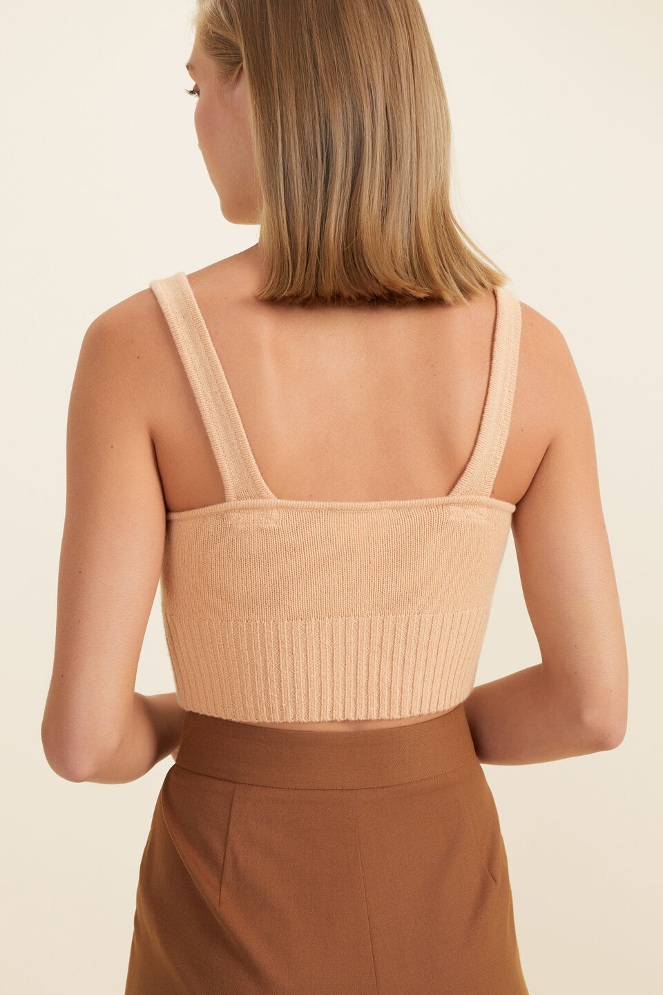 Merino Wool Crop Top  Light Ginger