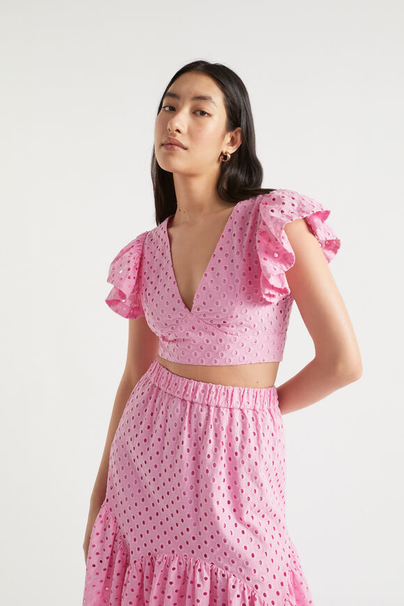 Broderie Crop Top  Soft Orchid  hi-res