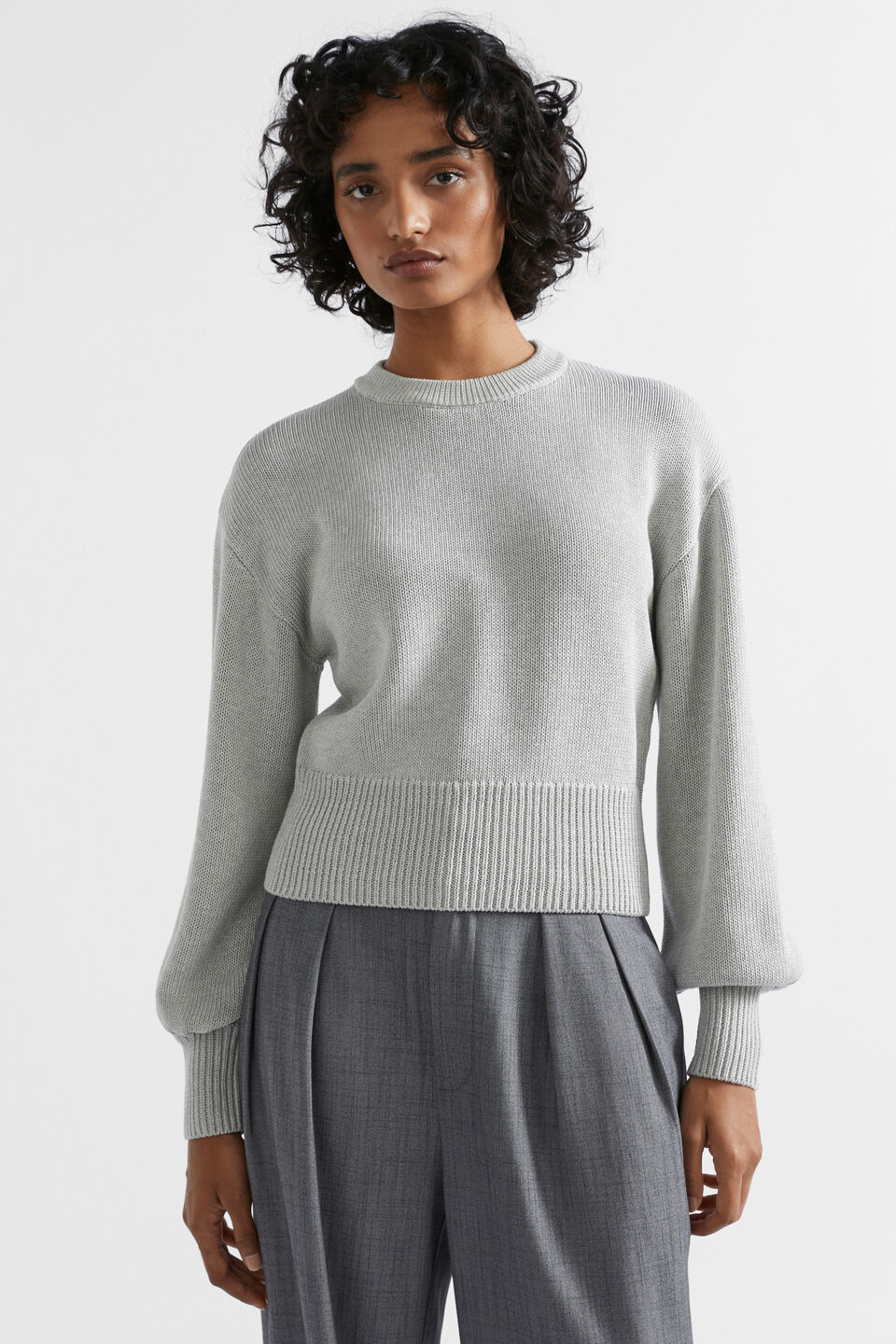 Cotton Rib Easy Knit  Silver Marle