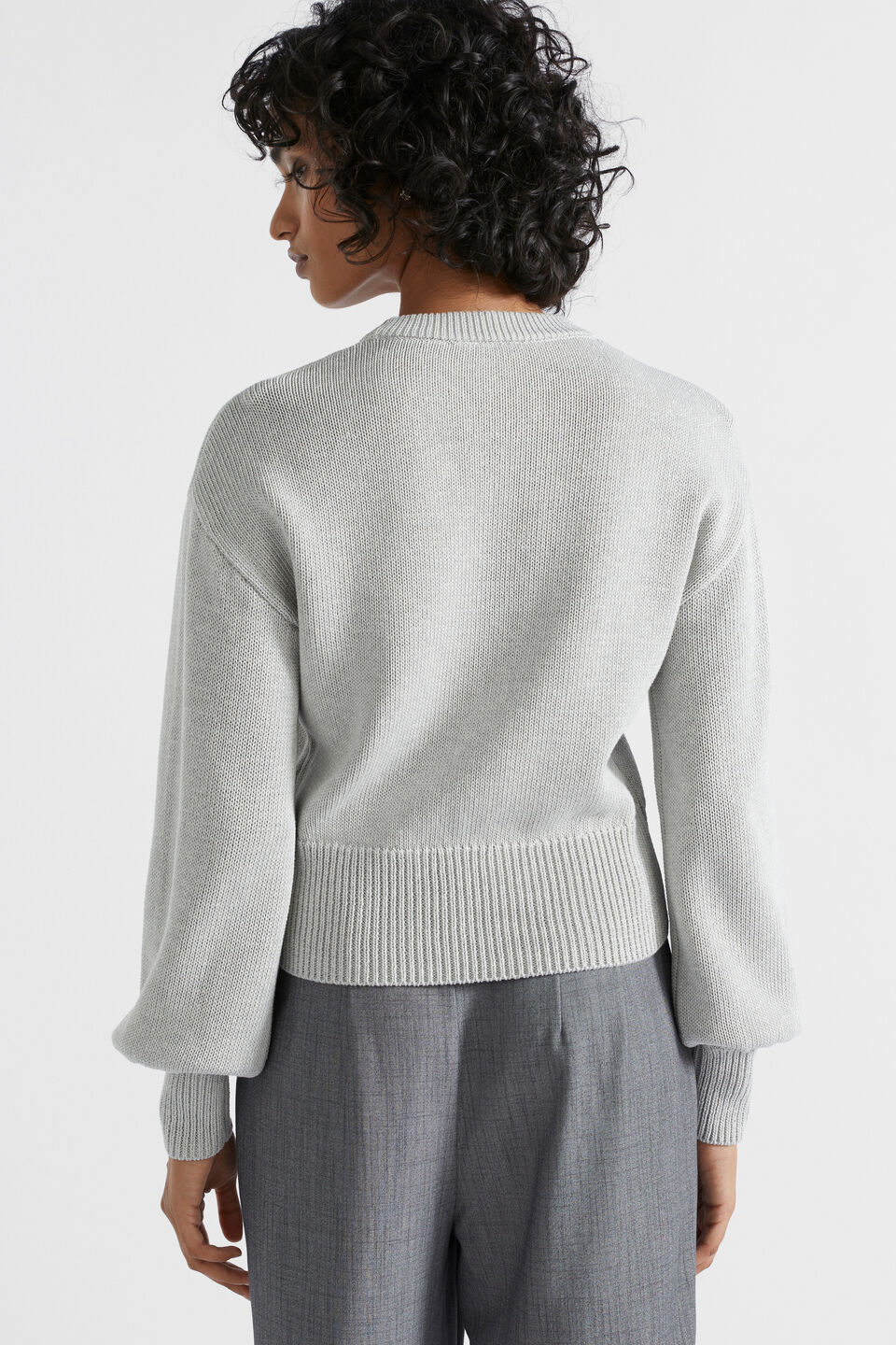 Cotton Rib Easy Knit  Silver Marle