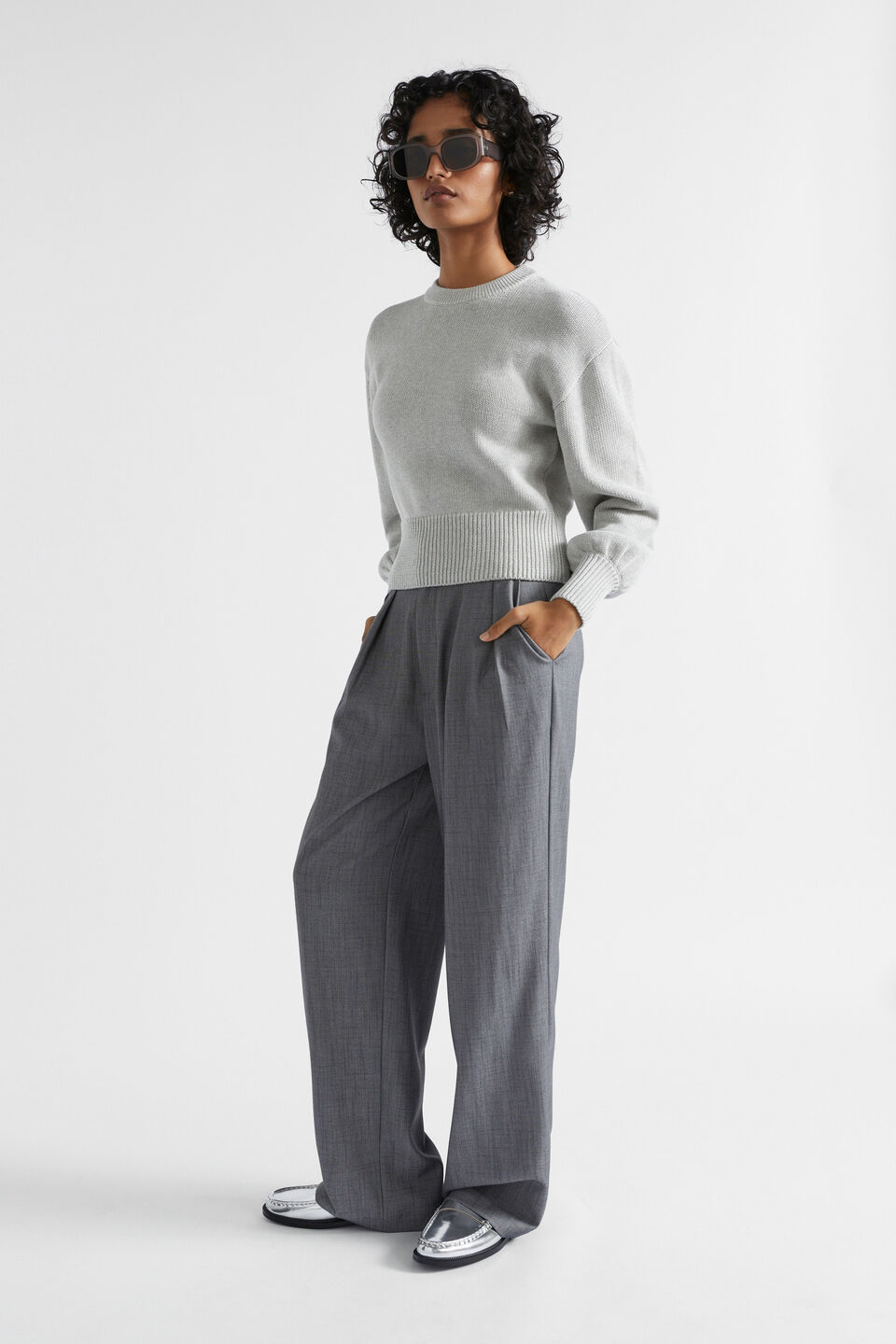 Cotton Rib Easy Knit  Silver Marle