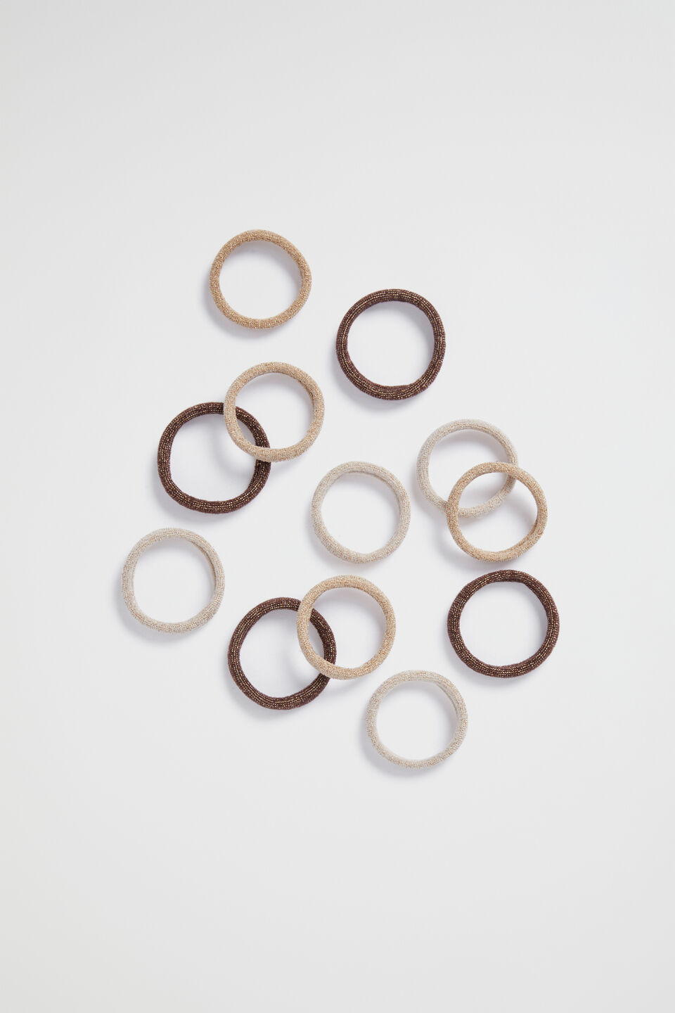 Metallic Hair Tie Set  Gold Natural