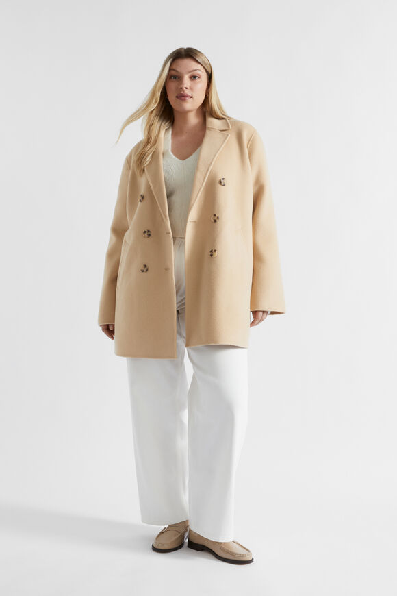 Wool Pea Coat  Champagne Beige  hi-res