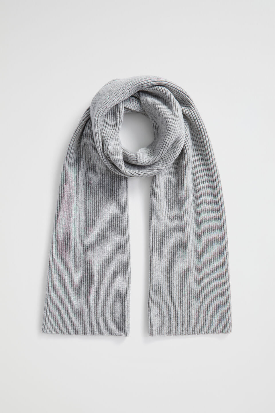 Rib Knit Scarf  Silver Marle