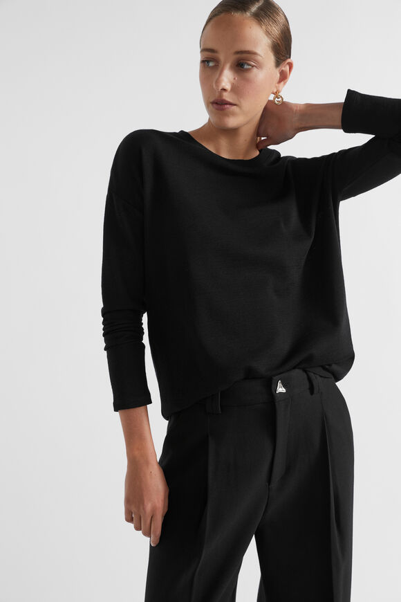 Babywool Curve Hem Top  Black  hi-res
