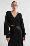 Wool Blend Drape Twist Knit  Black  hi-res