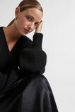Wool Blend Drape Twist Knit  Black  hi-res