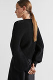 Wool Blend Drape Twist Knit  Black  hi-res