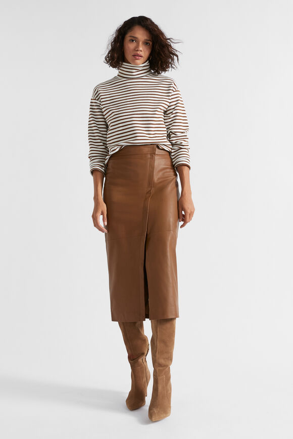 Rib Roll Neck Sweat  Spice Stripe  hi-res