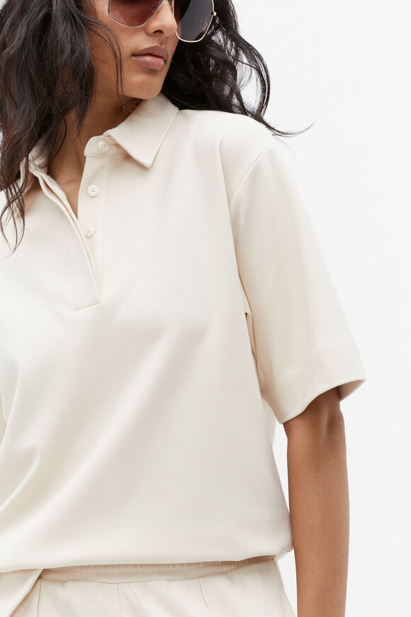 Double Knit Polo  Vanilla Cream  hi-res