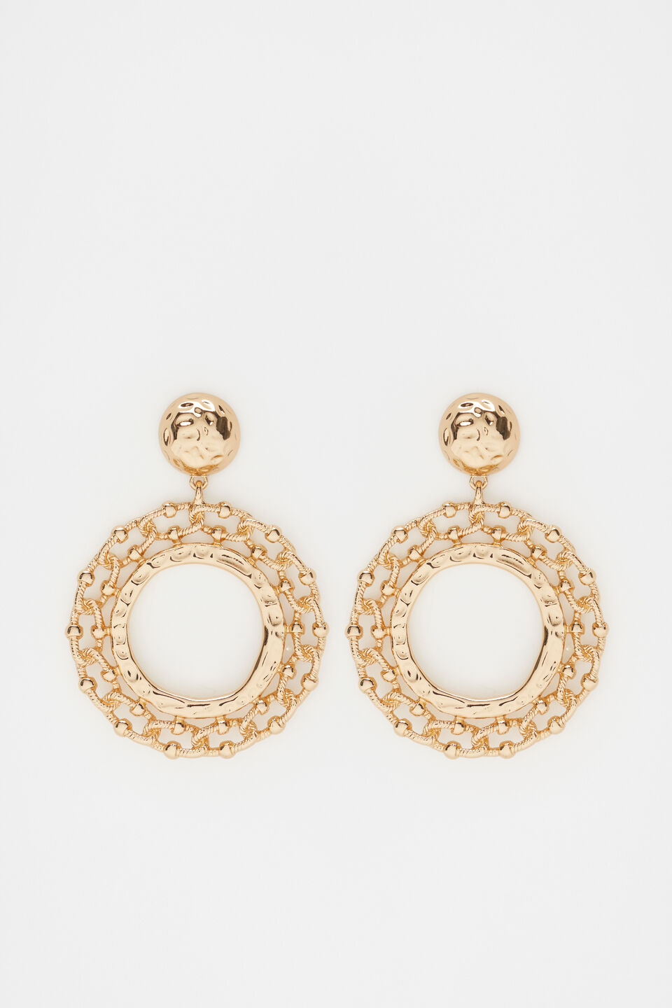 Circle Rope Chain Earring  Antique Gold
