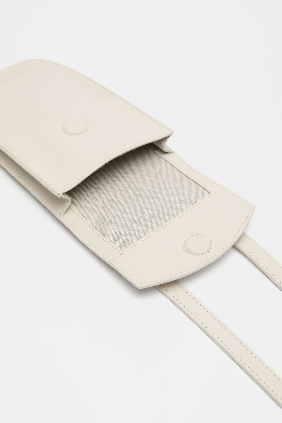 Leather Crossbody Phone Bag  Cream